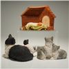 Image 2 : 3pc Barkers and Country Artists Resin Cat and Dog Figurines
