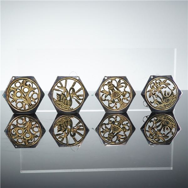 2 Sets of Reed & Barton 12 Days of Christmas Silverplate Ornaments