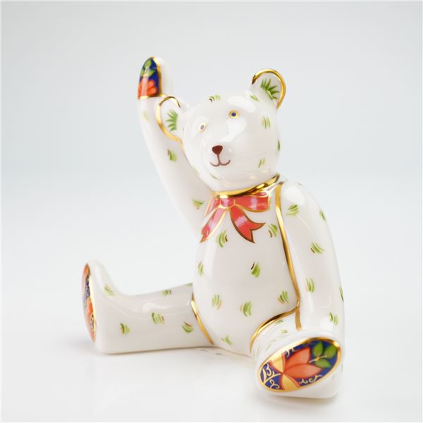 Royal Crown Derby Miniature Figurine, Victoria Bear Waving