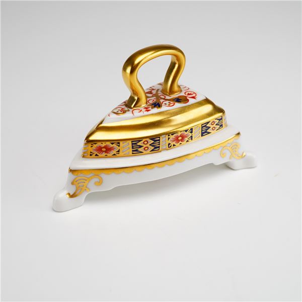 Royal Crown Derby Bone China Imari Paperweight, Iron