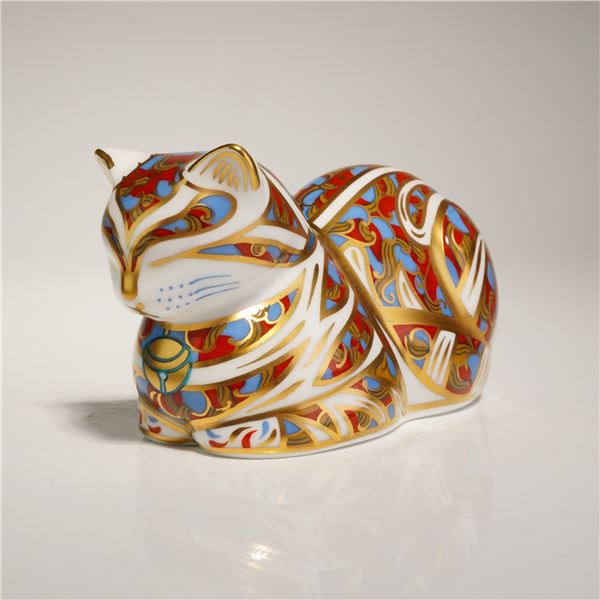 Royal Crown Derby Contented Cat Paperweight