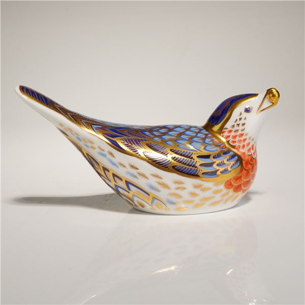 Royal Crown Derby Goldcrest Imari Porcelain Paperweight