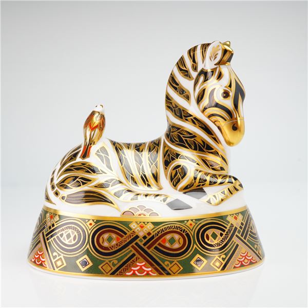 Royal Crown Derby Paperweight, Zebra