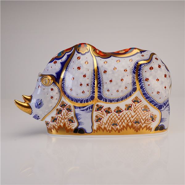 Royal Crown Derby White Rhino Limited Edition Paperweight