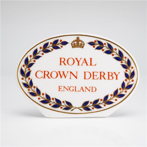 A Royal Crown Derby Display Name Plaque