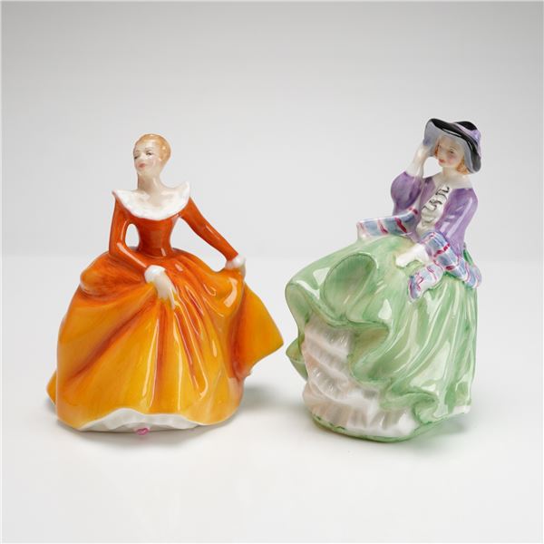 Two Royal Doulton Figurines Fragrance HN3220 and Top o the Hill HN2126