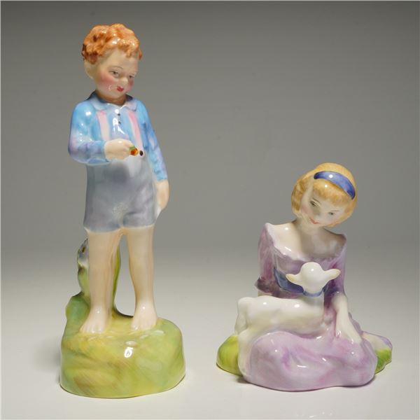 2pc Royal Doulton Figurines, She Loves Me Not HN2045 and Mary HN2048