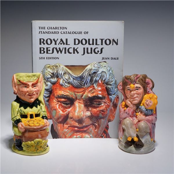 3pc Royal Doulton Toby Jugs and One Reference Catalog