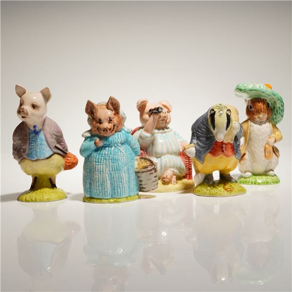 A Collection of Five Royal Albert Beatrix Potter Ceramic Figurines