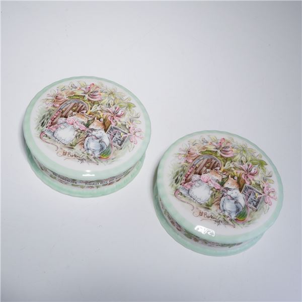 Pair of Royal Doulton Brambly Hedge Summer Jewelry Boxes