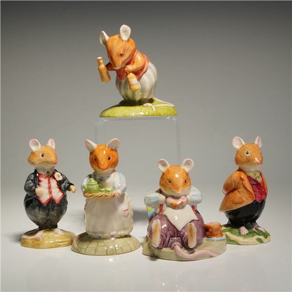 5pc Royal Doulton Brambly Hedge Figurines- DBH4, 6, 38, 46 & 47
