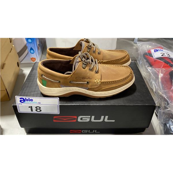 GUL DS1002 A3TATA-5 FALMOUTH TAN LEATHER DECK SHOES SIZE MENS 5