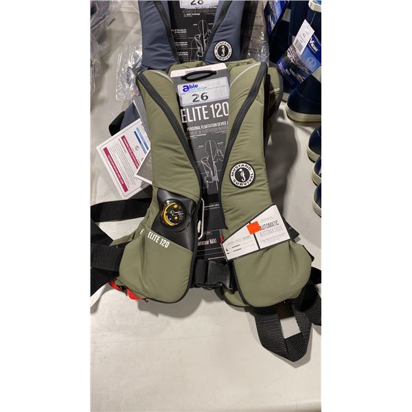 MUSTANG SURVIVAL ELITE 120 INFLATABLE PFD, ARMY GREEN, UNIVERSAL ADULT