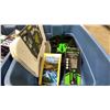 Image 5 : BLUE BIN OF ASSORTED COMMERCIAL MARINE RETAIL PRODUCTS, CHEMICALS, FLASHLIGHTS, & CURRENT GUIDES
