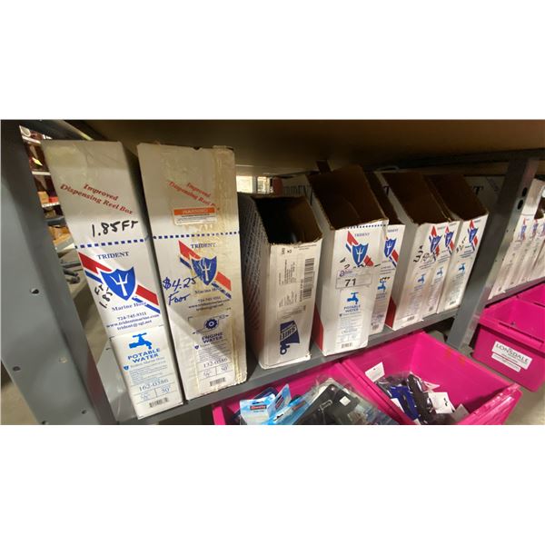 SHELF OF ASSORTED MARINE PORTABLE WATER / ENGINE WATER HOSES