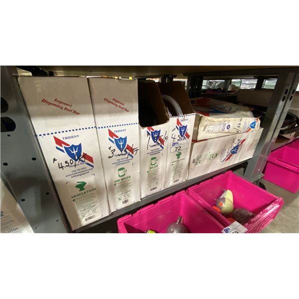SHELF OF ASSORTED MARINE SANITATION / BILGE PUMP HOSES
