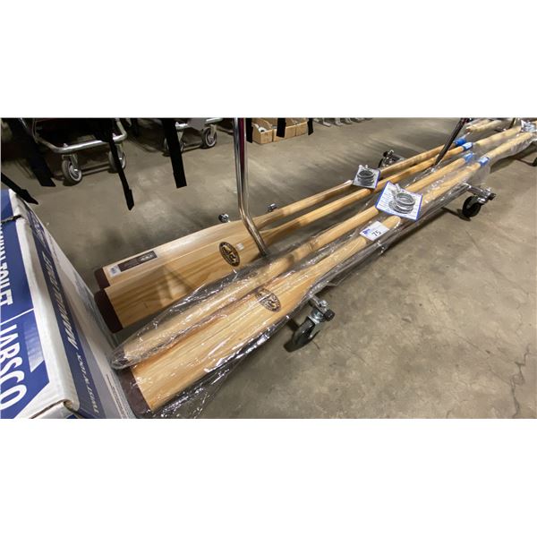 2 CROOKED CREEK 6.5' BOAT OARS, 2 CROOKED CREEK 6' BOAT OARS, & 2 SETS OF SEA-DOG GALVANIZED MARINE
