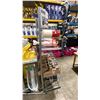 Image 2 : GREY METAL DISPLAY RACK WITH ASSORTED POLY BRUSHES, POLYFORM FENDER BAGS, BUOY ROPE, BUMPER, &