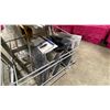 Image 5 : GREY METAL DISPLAY RACK WITH ASSORTED POLY BRUSHES, POLYFORM FENDER BAGS, BUOY ROPE, BUMPER, &