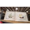 Image 1 : 2 SMALL FRAMED NAUTICAL ARTWORK, ASSORTED COLOR GIL HATS, SOCKS, BELTS & MARINE CLOTHING
