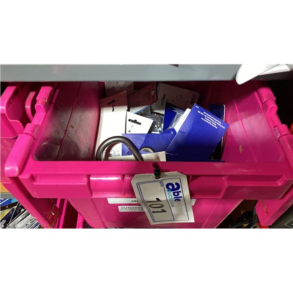 PINK BIN OF ASSORTED RETAIL MARINE VICTORY STAINLESS STEEL SHACKLES *BIN NOT INCLUDED*