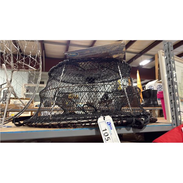 2 PACIFIC TRAPS 28" ROUND STAINLESS STEEL / MESH COMMERCIAL MARINE PRAWN TRAPS
