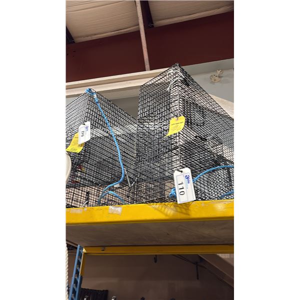 2 SUPER PRAWN TRAPS RECTANGULAR COATED METAL COMMERCIAL MARINE PRAWN TRAPS