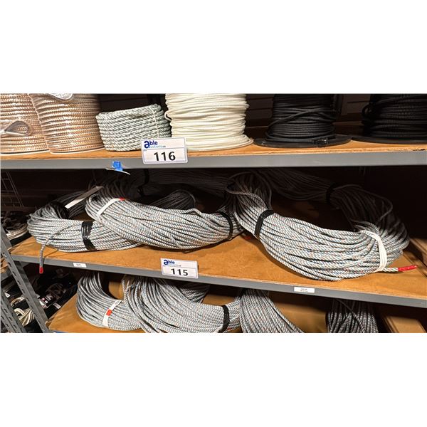 3 BUNDLES OF HIGH STRENGTH MARINE ROPE APPROX 450FT EACH
