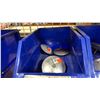 Image 2 : 4 BLUE STACKABLE PARTS BINS WITH ASSORTED MARINE ANODES & HARDWARE