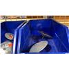 Image 3 : 4 BLUE STACKABLE PARTS BINS WITH ASSORTED MARINE ANODES & HARDWARE