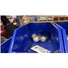 Image 2 : 5 BLUE STACKABLE PARTS BINS WITH ASSORTED MARINE ANODES & HARDWARE