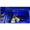 Image 4 : 5 BLUE STACKABLE PARTS BINS WITH ASSORTED MARINE ANODES & HARDWARE