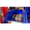 Image 6 : 5 BLUE STACKABLE PARTS BINS WITH ASSORTED MARINE ANODES & HARDWARE