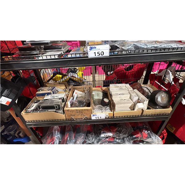ASSORTED MARINE LIGHTING; PERKO 120V/15W BULBS, PERKO 12V SPOTLIGHTS, PERKO PROJECTION LAMPS AND