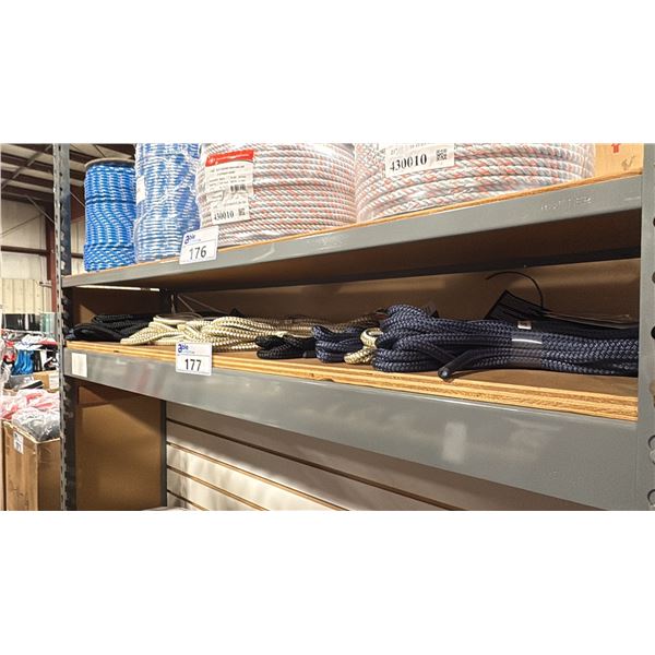 SHELF OF ASSORTED CMP DOCK LINE CORDAGE