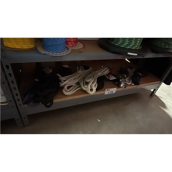 SHELF OF ASSORTED CMP DOCK LINE CORDAGE