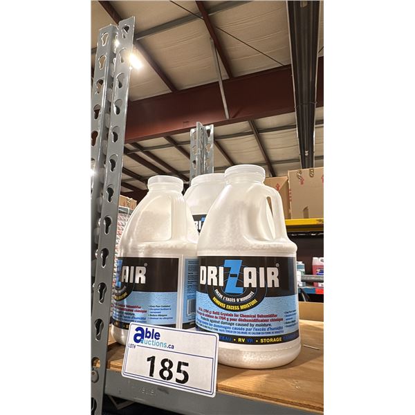 3 JUGS OF DRIZAIR CHEMICAL DEHUMIDIFIER CRYSTALS 1-10LB & 2- 1704G JUGS