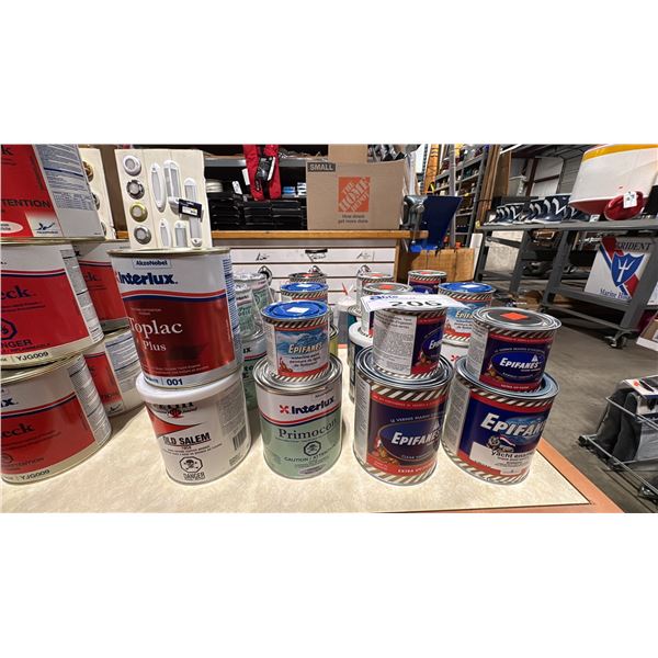 ASSORTMENT OF ENAMEL, UNDERWATER PRIMER AND MARINE PAINT