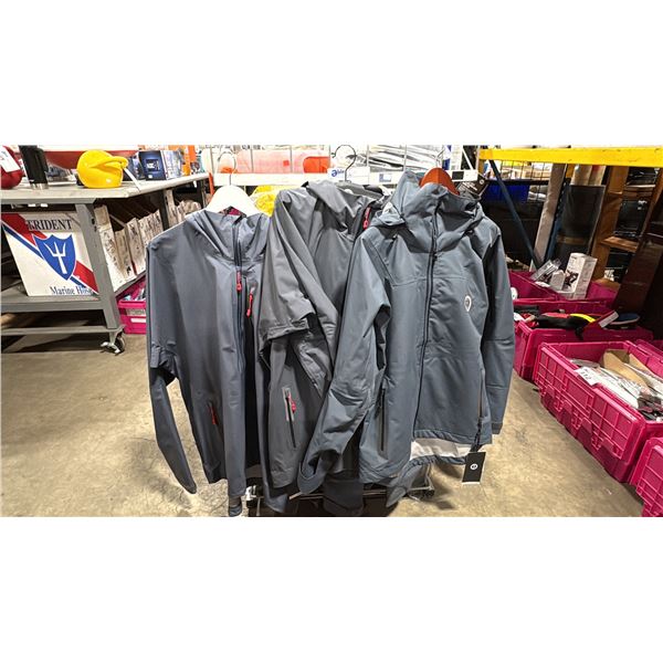 3 ASSORTED MENS MUSTANG SURVIVAL JACKETS, SIZES SMALL AND EXTRA LARGE X 2