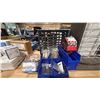 Image 3 : SMALL PARTS ORGANIZER & PARTS BINS WITH ASSORTED MARINE HARDWARE, LOCKOUT TAGS, SUNGLASSES DISPLAY