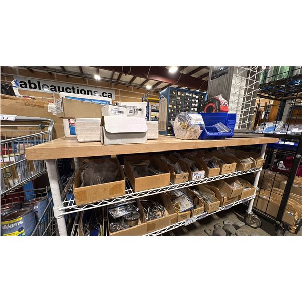 SHELF OF ASSORTED MARINE HARDWARE
