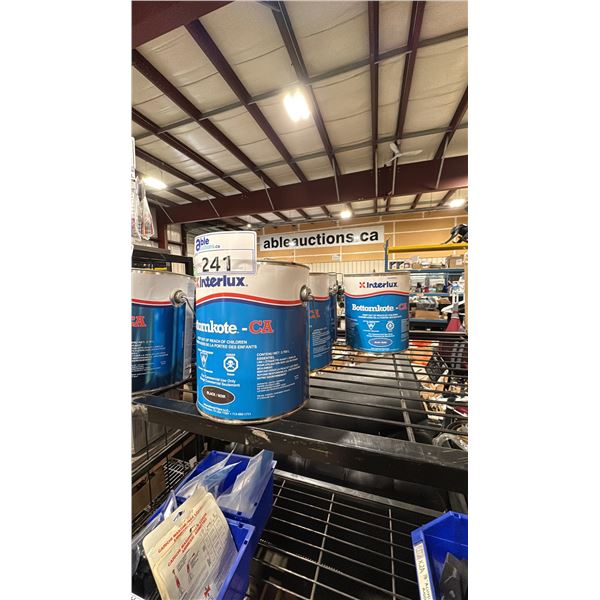 4- 3.78L CANS OF INTERLUX BOTTOMKOTE-CA MARINE PAINT, 2 BLUE & 2 BLACK