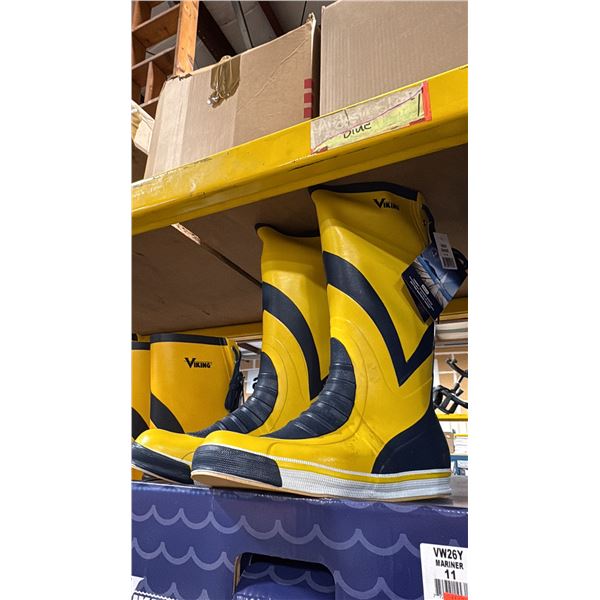 PAIR OF YELLOW/BLUE VIKING MENS VW26Y WATERPROOF BOOTS SIZE 8
