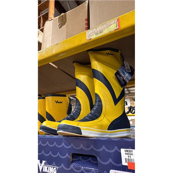 PAIR OF YELLOW/BLUE VIKING MENS VW26Y WATERPROOF BOOTS SIZE 4
