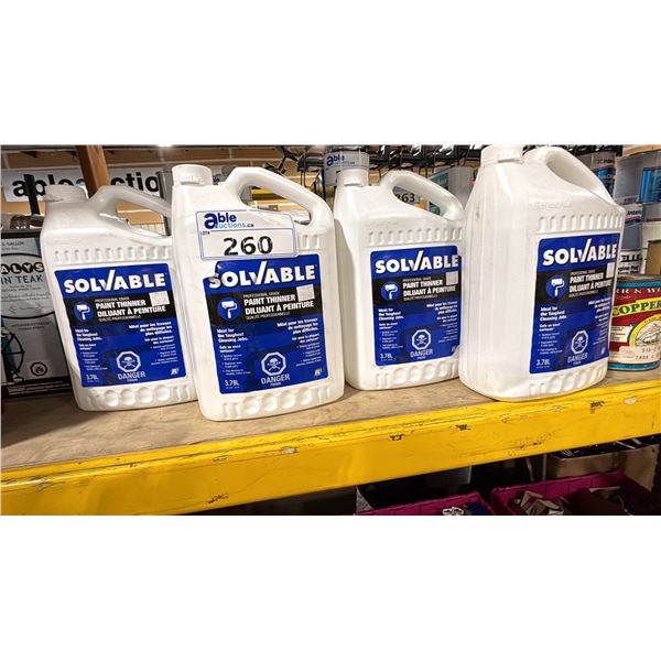 4- 3.78L JUGS OF SOLVABLE PROFESSIONAL GRADE PAINT THINNER
