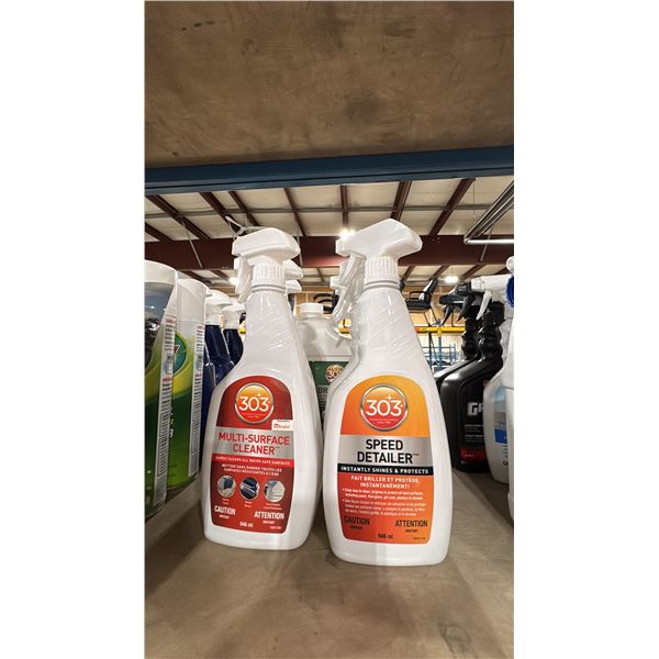 3 BOTTLES OF 303 FABRIC GUARD, 2 BOTTLES OF 303 SPEED DETAILER & 3 BOTTLES OF 303 MULTI-SURFACE