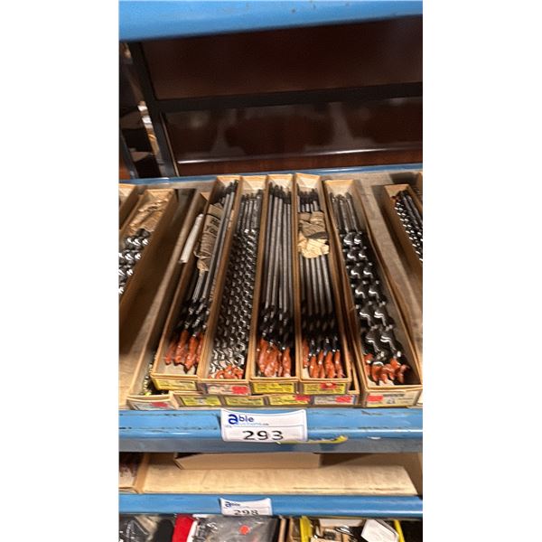 10 BOXES OF ASSORTED VINTAGE IRWIN BRACE SHANK DRILL BITS