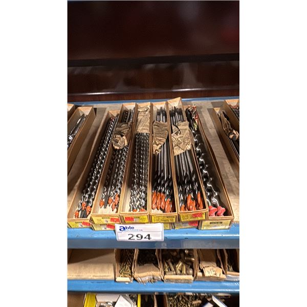10 BOXES OF ASSORTED VINTAGE IRWIN BRACE SHANK DRILL BITS