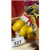 Image 3 : 4 RULE-A-MATIC PLUS MODEL 40A FLOAT SWITCHES & SMALL WOODEN CRATE OF YELLOW PLASTIC MARINE FLOATS