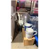 Image 2 : SMALL ELECTRIC LANTERN, CANDLE LANTERN, ASSORTED PLASTIC MARINE GLASSWARE, MARINE MOTIF DINNERWARE